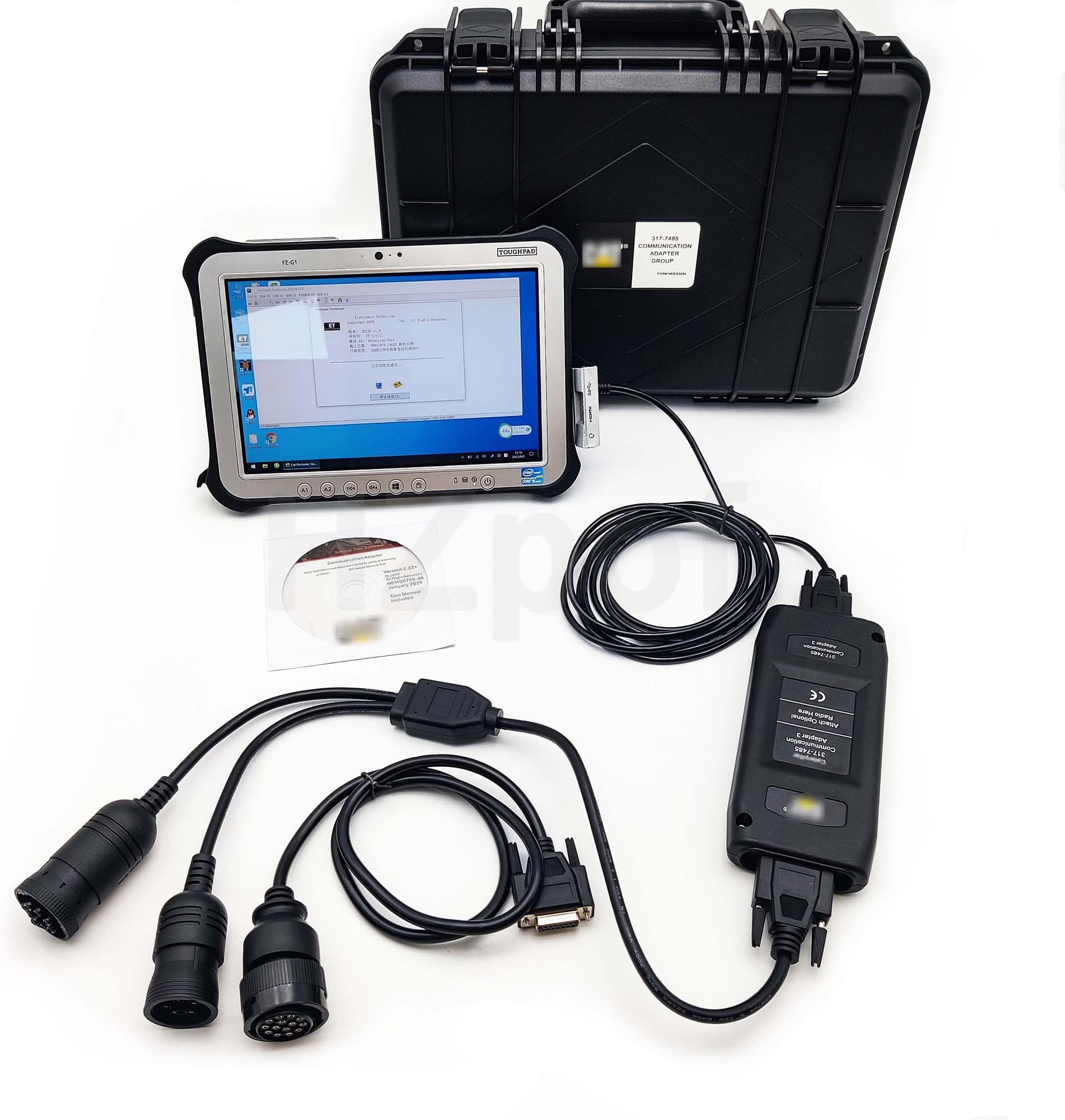 ET3 317-7485 for Caterpillar Communication Adapter Diagnostic Tool Truck Excavator Engine with 2019C 6+9+14pin Cable (with Tablet)