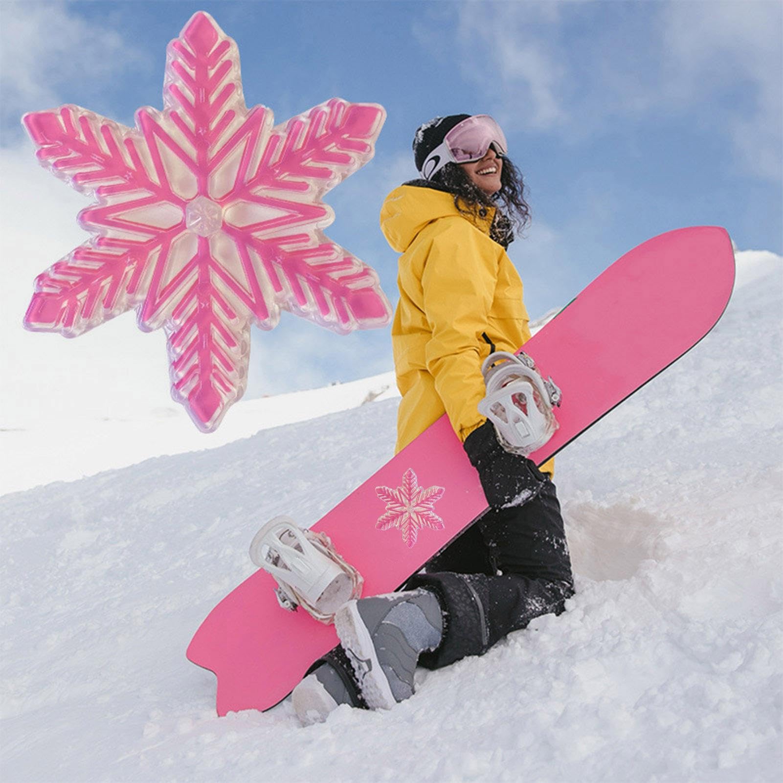 Snowboard Stomp Pads | Fiocco di neve Forma Stomp Mat - Antiscivolo Design rialzato Snowboard Stomp Pads per un controllo ottimale grip board sci invernale