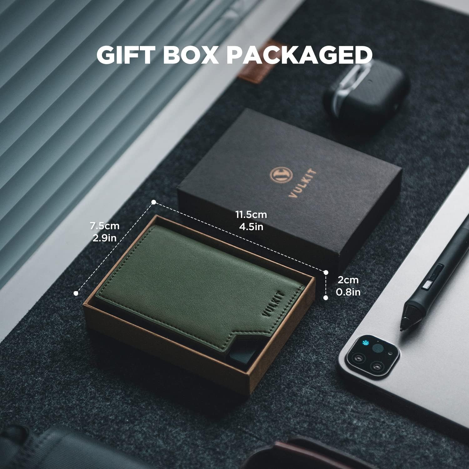 VULKIT Men's Wallet Minimalist Pop Up Card Holder RFID Blocking Magnetic Closure Leather Wallet with ID Window for Cash & Credit Cards Up To 11 Cards - Image 7