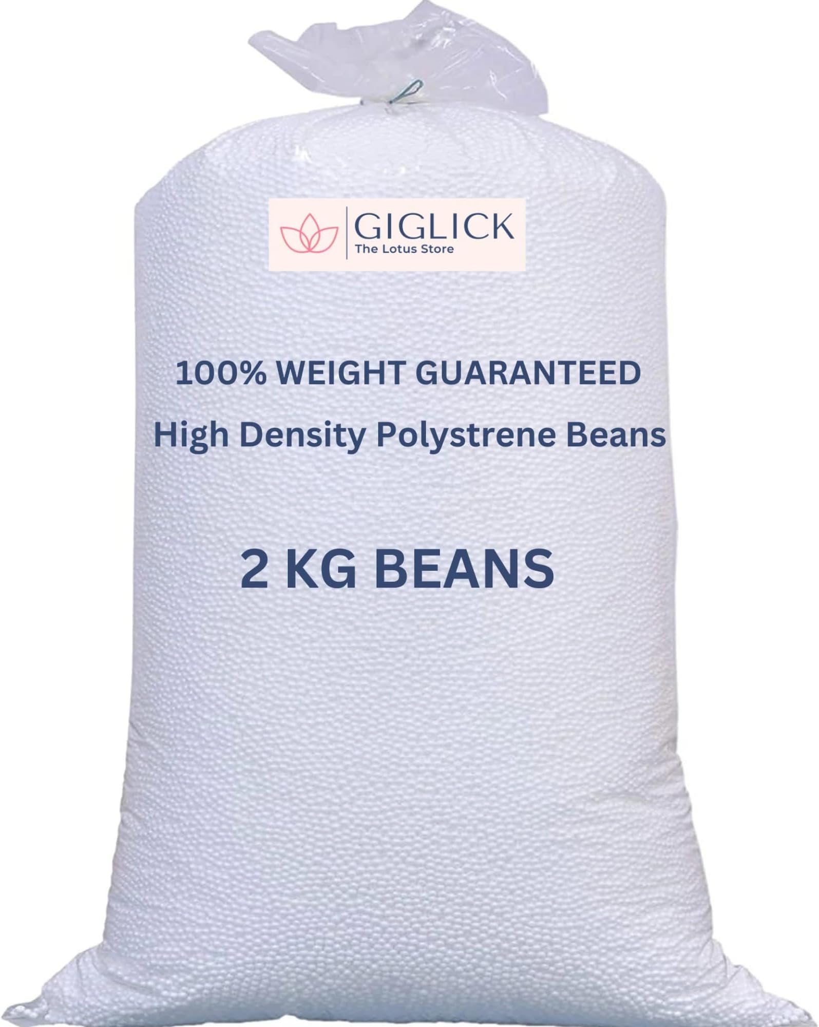 High Density Polystyrene Bean Bag Filler | 2 KG EPS Beans | 100% Weight Guaranteed | Refill for Bean Bags, Cushions & Pouffe | Lightweight & Long Lasting (2)
