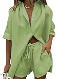 Fixmatti Women 2 Piece Outfit Summer Short Sleeve Top and Shorts Sweatsuit Set