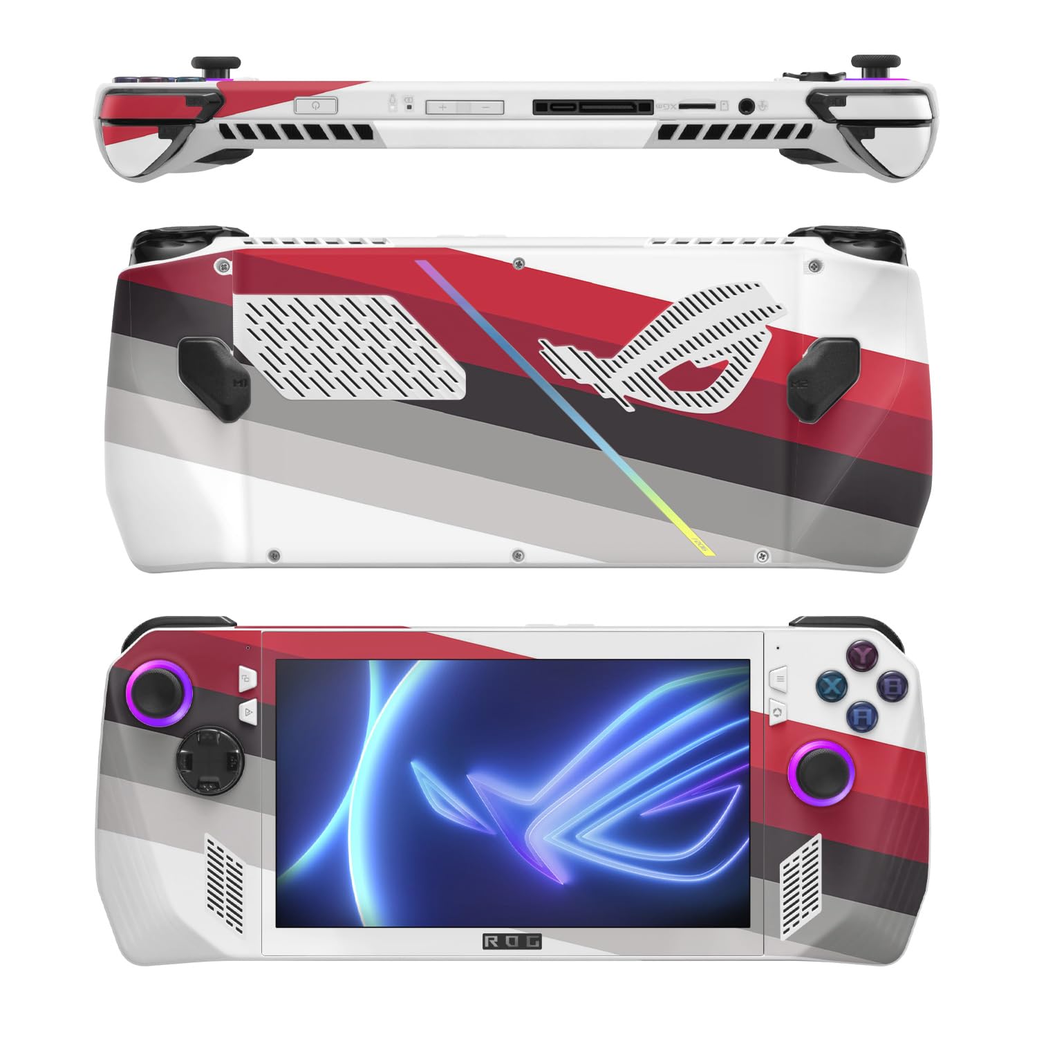 MightySkins Skin Compatible with Asus ROG Ally - Slant Stripes | Protective, Durable, and Unique Vinyl Decal wrap Cover | Easy to Apply, Remove, and Change Styles