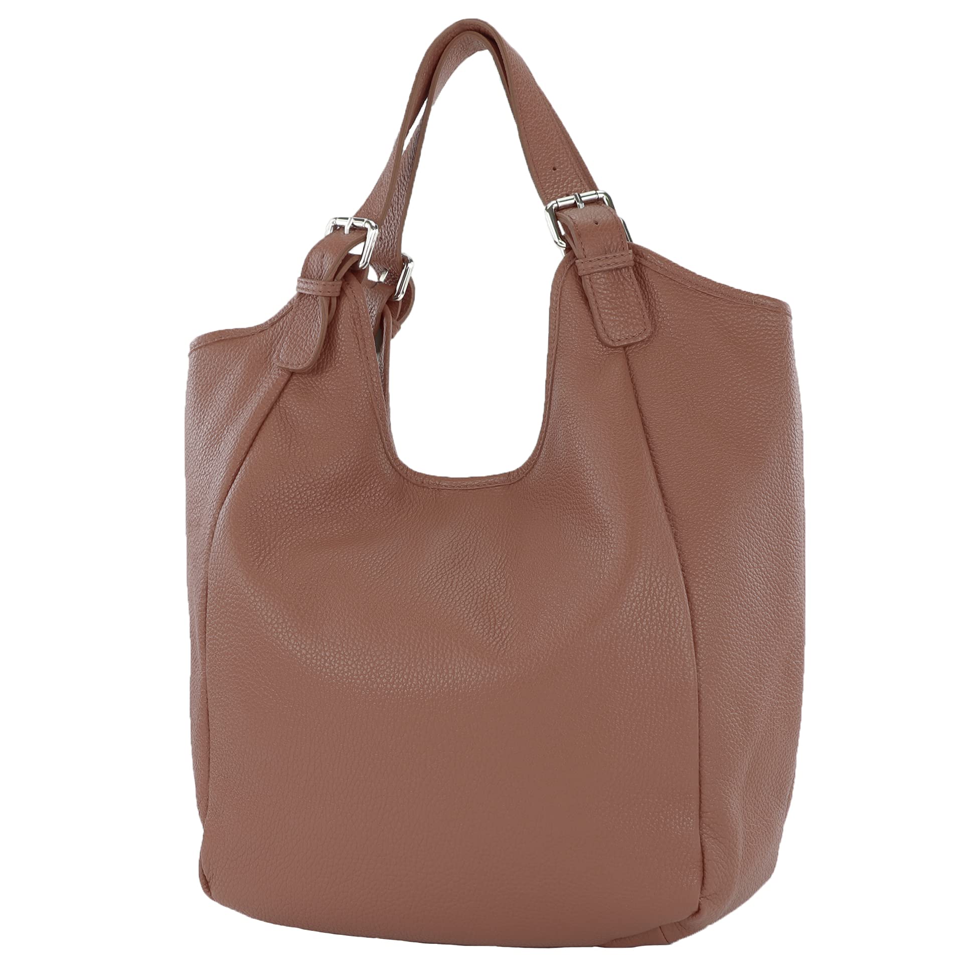 modamoda de T227 Damen Shopper Schultertasche Leder Large, handmade in Italy
