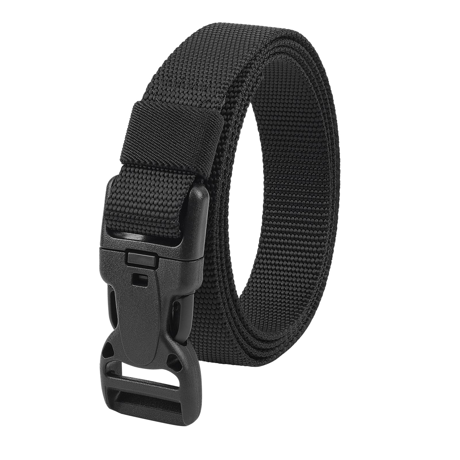 OAZSE 1 Wide Nylon Web Belts for Men Quick Release Plastic Buckle Webbing Belt