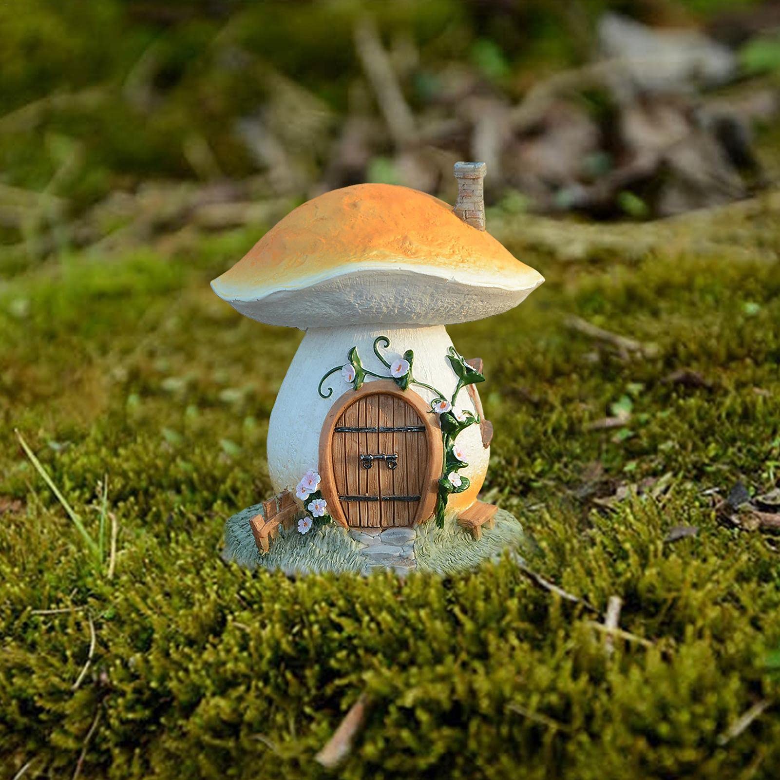 Ymiko Feenpilz Figur Aus Harz – Magische Dekoration Für Garten, Balkon Oder Puppenhaus, 12,5 Cm, Wetterfest
