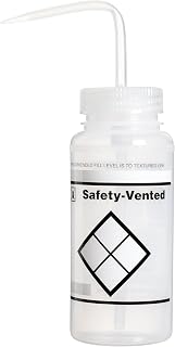 SP Bel-Art Safety-Vented/Labeled 2-Color LYOB Wide-Mouth Wash Bottles; 500ml (16oz), Polyethylene w/Natural Polypropylene Cap (Pack of 3) (F11642-0638)