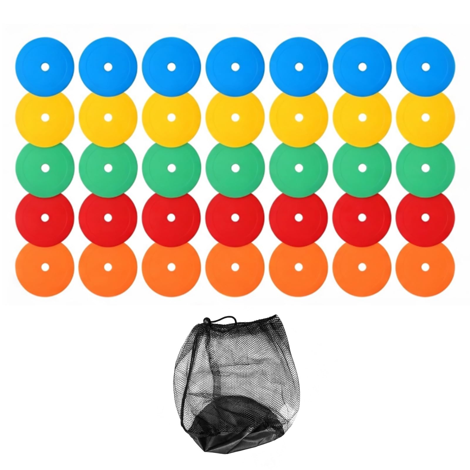 banapoy Coni a Disco Piatto Allenamenti Calcio, Confezione 40 PVC | Resistente Allo Strappo, Diametro 15 Cm, Resistente Alle Intemperie, Ideale per Esercizi di agilità, Basket, Baseball, Calcio