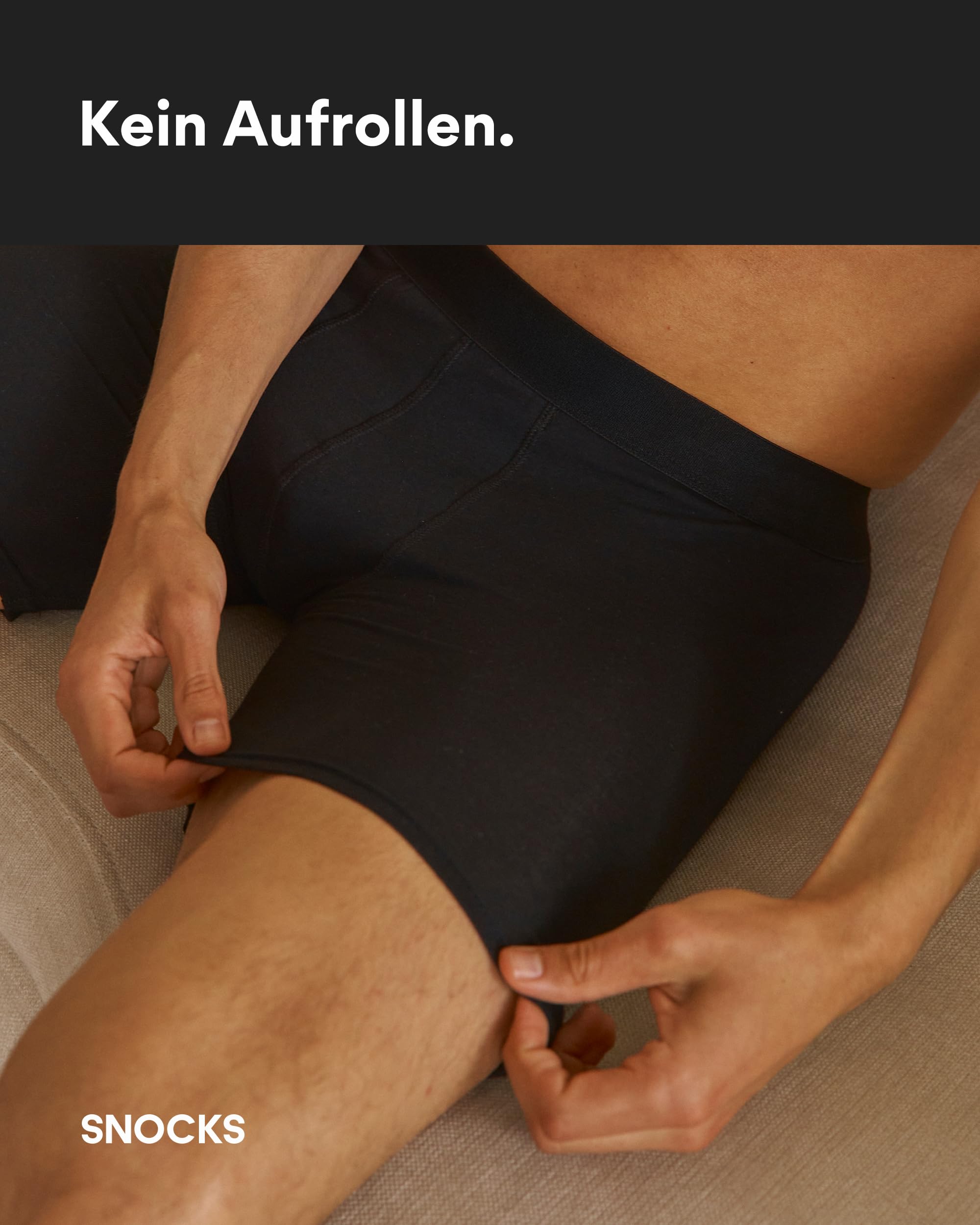 Snocks Lange Boxershorts Herren ohne Logo (6er Pack) - Bio-Baumwolle, atmungsaktiv, kein juckendes Etikett & komfortabler Bund - Unterhosen Männer Gr. M-2XL
