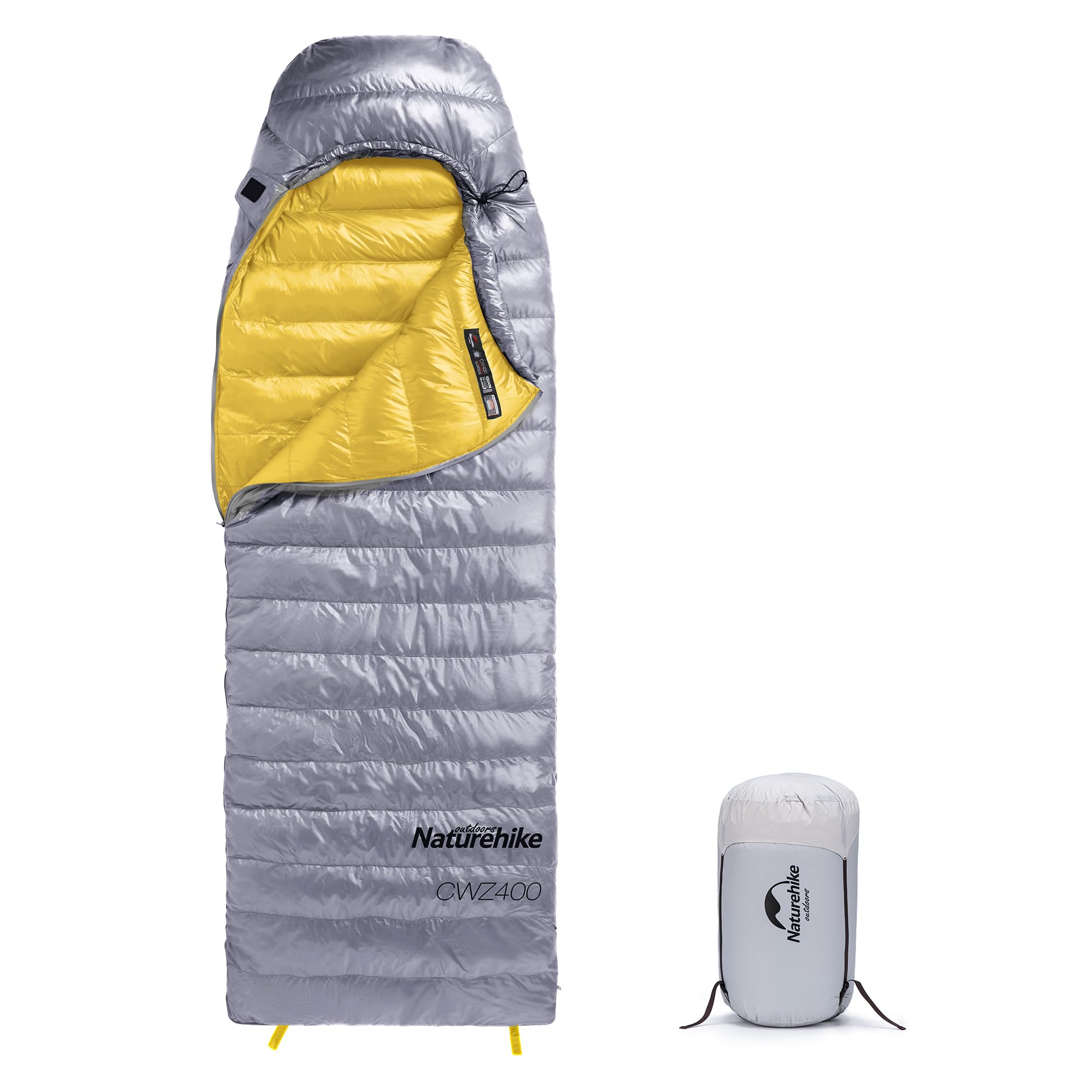 Naturehike Ultralight Down Sleeping Bag, 650FP Backpacking Sleeping Bag for Adults, 42℉ Waterproof Sleeping Bags for Camping, Hiking, Traveling with Compression Sack