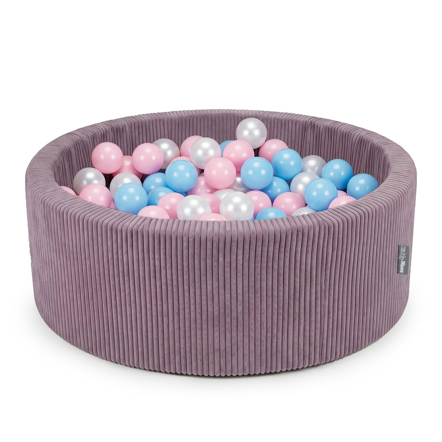 KiddyMoon Ball Pit For Baby And Toddler, Soft Play Ball Pit, 90 X 30 Cm With 200 Balls, Soft Foam Ball Pool, Ribbed Washable Cover