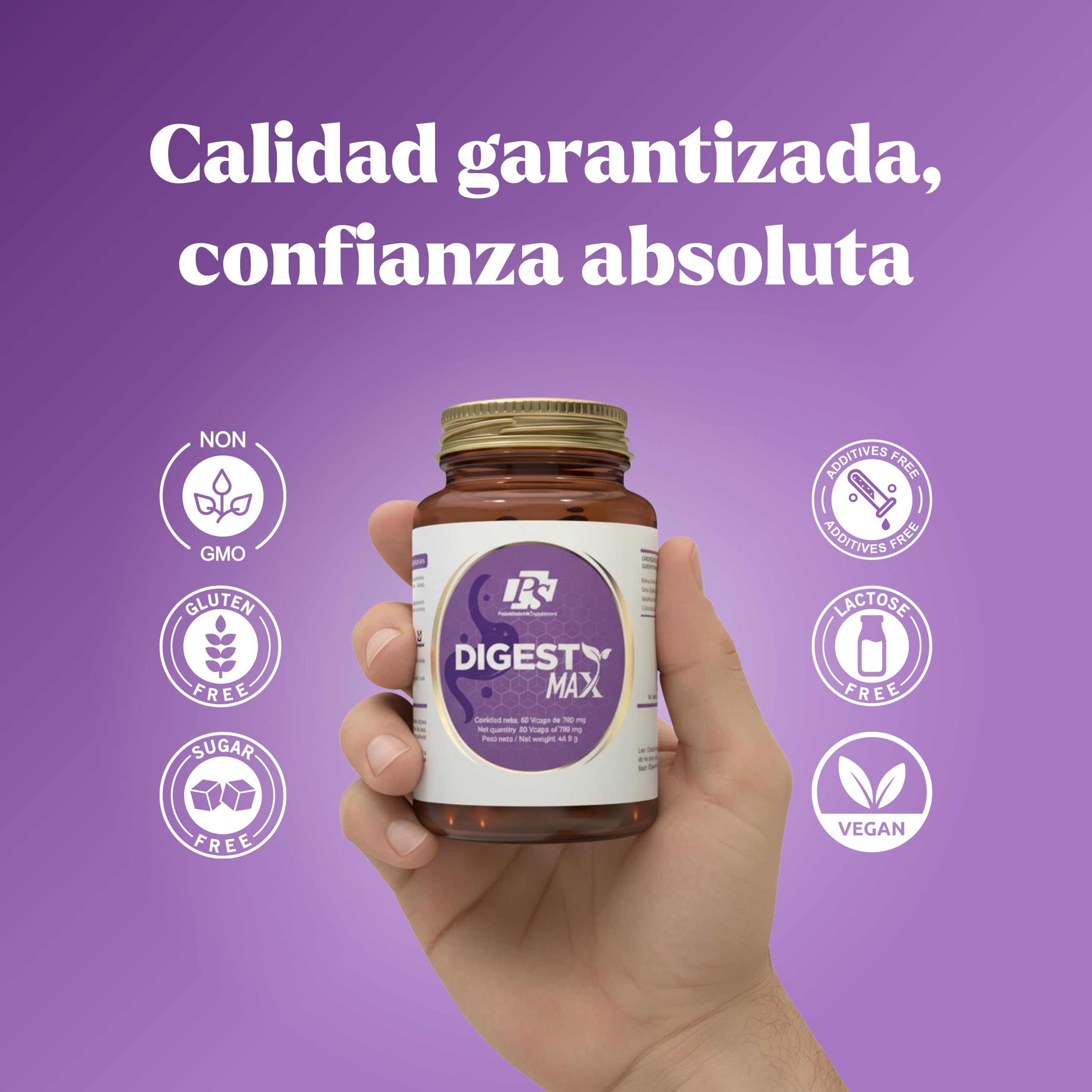 PS Digest Max PACK 3x2 - Complejo de Enzimas Digestivas, Apoya la Digestión Completa+Hígado con Lactasa, Betaína, Colina e Inositol, Alivia la Hinchazón y Digestiones Pesadas | 180 Cápsulas Vegetales