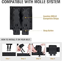 Vista 5 de VISMIX Funda para cargador de rifle, doble funda AR de 5.56mm Molle con inserción de Kydex de liberación rápida y compatible con MOLLE