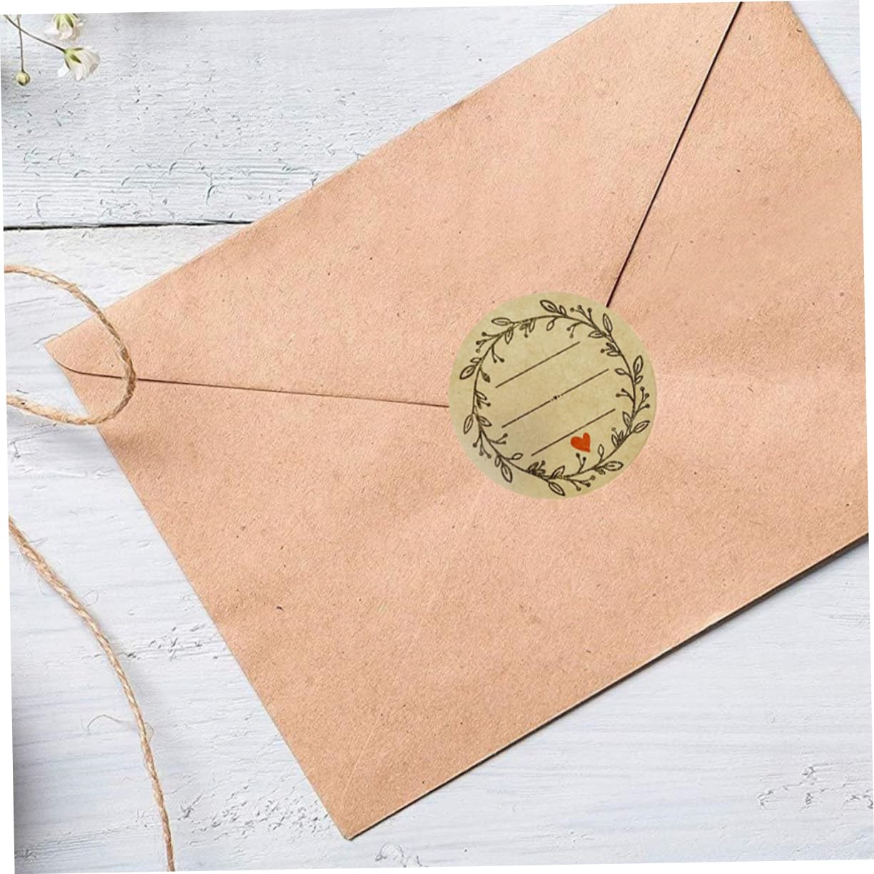 jojofuny 4 Ensembles Autocollants D'étiquettes Auto-adhésives Mignon Stickers Remercier Autocollants Multi-usages Autocollant Étiqueter Papier Kraft 2 Rouleaux*4