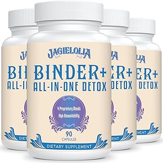 All-In-One Detox Binder Supplement 1500 MG - High Bioavailability, Liver Gut Detox Cleanse with Activated Charcoal, Zeolite & Bentonite Clay for Toxins, Liver, Digestive, 360 Vegan Capsules