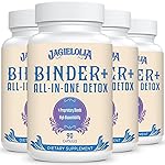 All-In-One Detox Binder Supplement 1500 MG - High Bioavailability, Liver Gut Detox Cleanse with Activated Charcoal, Zeolite & Bentonite Clay for Toxins, Liver, Digestive, 360 Vegan Capsules