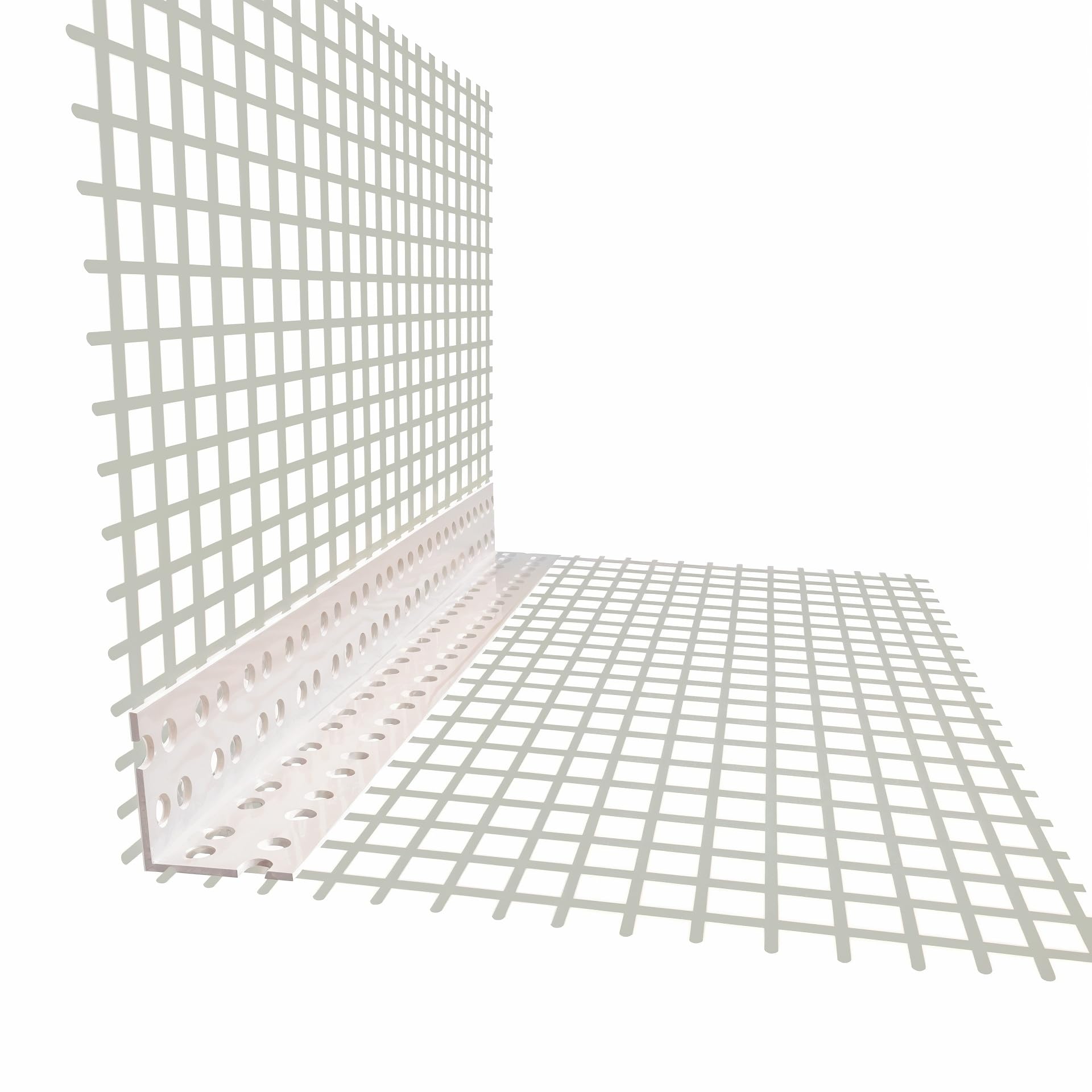 doitBau Gewebeeckwinkel – Eckschutzwinkel Kantenschutz – Hart-PVC mit Glasfaser Armierungsgewebe – 80 x 120 mm je 2,4 m 50 Stab 120 m für WDVS Fassadendämmung Innen Außen 90°