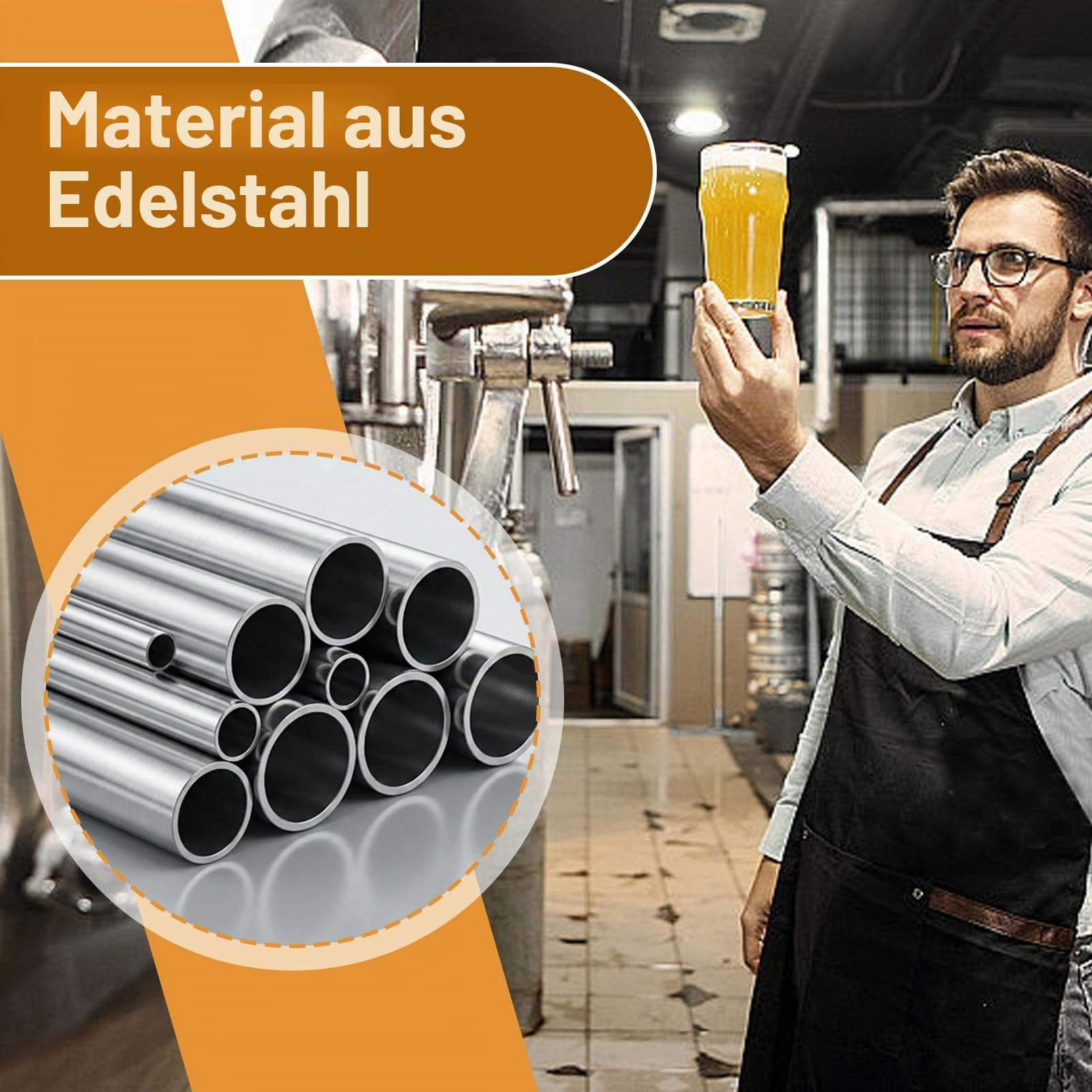 Bierflaschenfüller, Edelstahl Wein Bier Abfüllung, 13,7 Zoll Edelstahl Bierflaschenfüller, Bier Flaschenfüller Wein Bierflaschenabfüllung Automatische Flaschenfüller Abfüllstab, Federbeladene