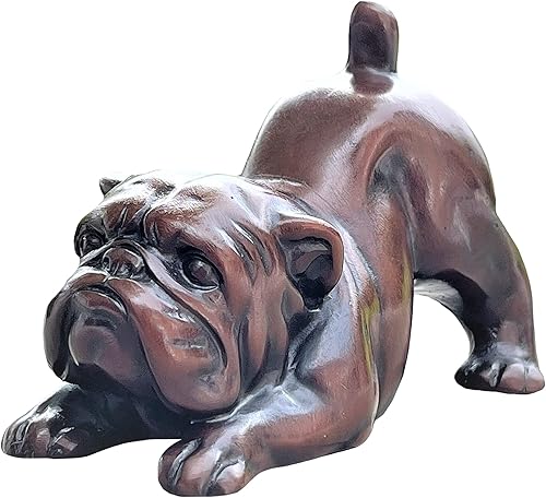 Figura de bulldog inglés – Escultura de mejor amigo de Mans – Bonita estatua de perro de resina – Pisapapeles para decoración del hogar de oficina –