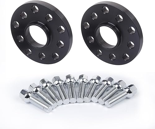 Miniatura 3 de 4 espaciadores de rueda centrados de aluminio forjado de 0.591 in 5 x 100 5 x 112 con 20 pernos de 1.575 in de largo compatibles con Audi TT A3 A4