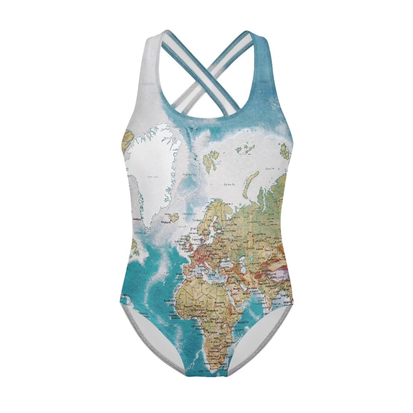 Xpyiqun Swimsuit for Girls One Piece Bathing Suits Size 5-14 Sleeveless Swimwear Cross Shoulder Strap Swimming Wear