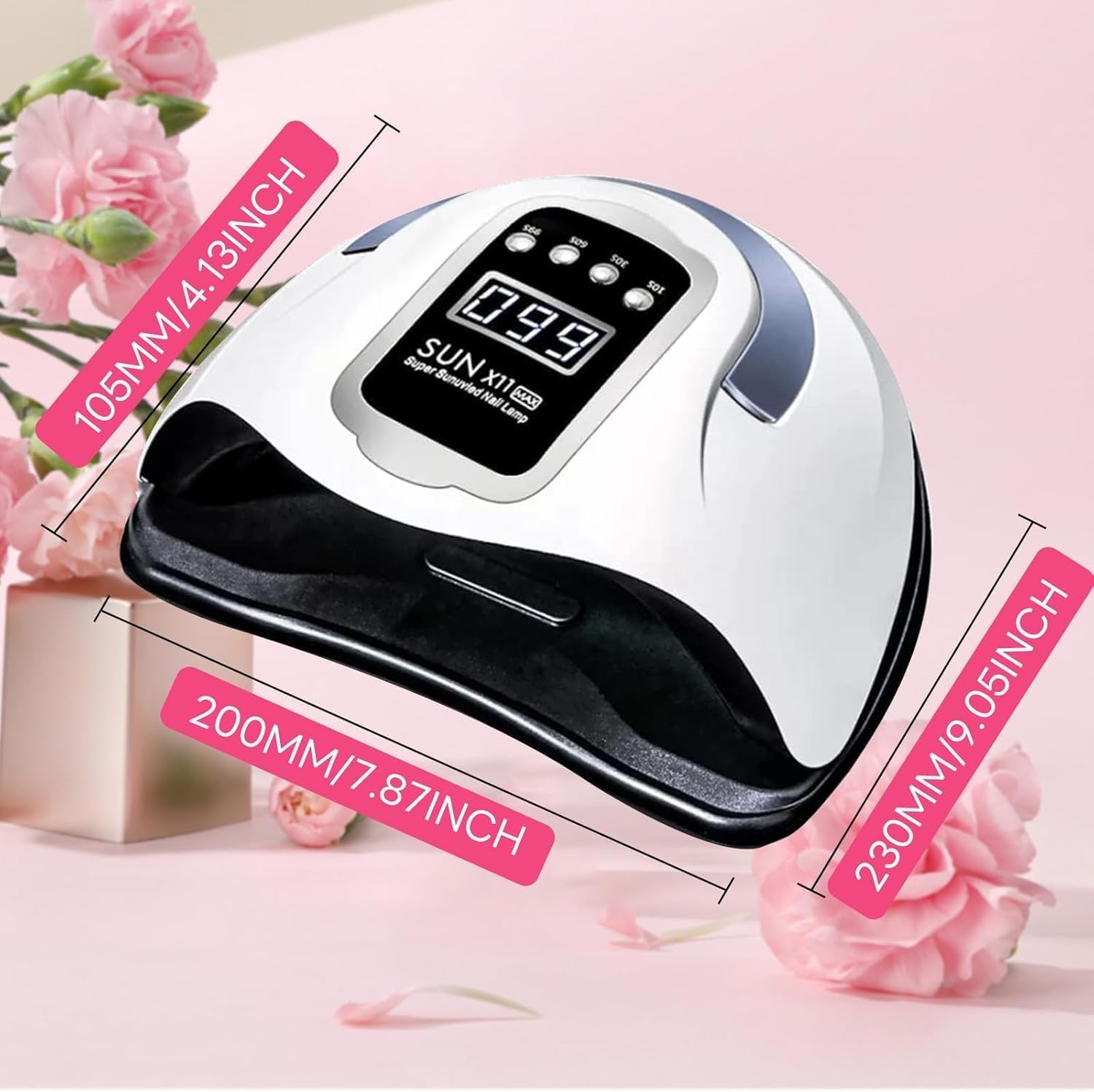 Lampada LED UV da 280 W, per smalto gel con 66 perline e sensore automatico, 4 timer, set professionale per nail art