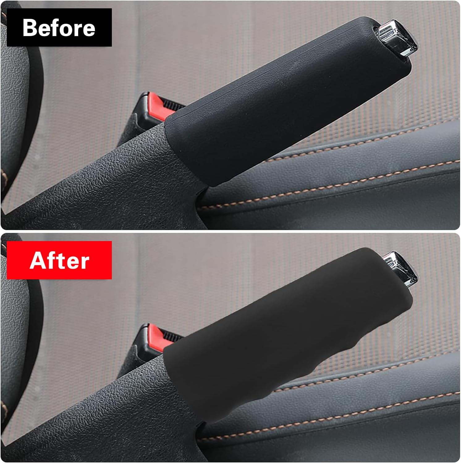 1 PC Car Anti-skid Handbrake Protector, 4.8" Long Comfortable Breathable Silicone Decoration, Wavy Ergonomic Design Emergency Brake Parking Cover, Uniersal Car Interior Accessories (Black)