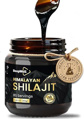 Resina Shilajit  Resina natural Shilajit orgánica pura del Himalaya para hombres y mujeres, ácido fúlvico chilajil 85+ minerales traza 80 porciones