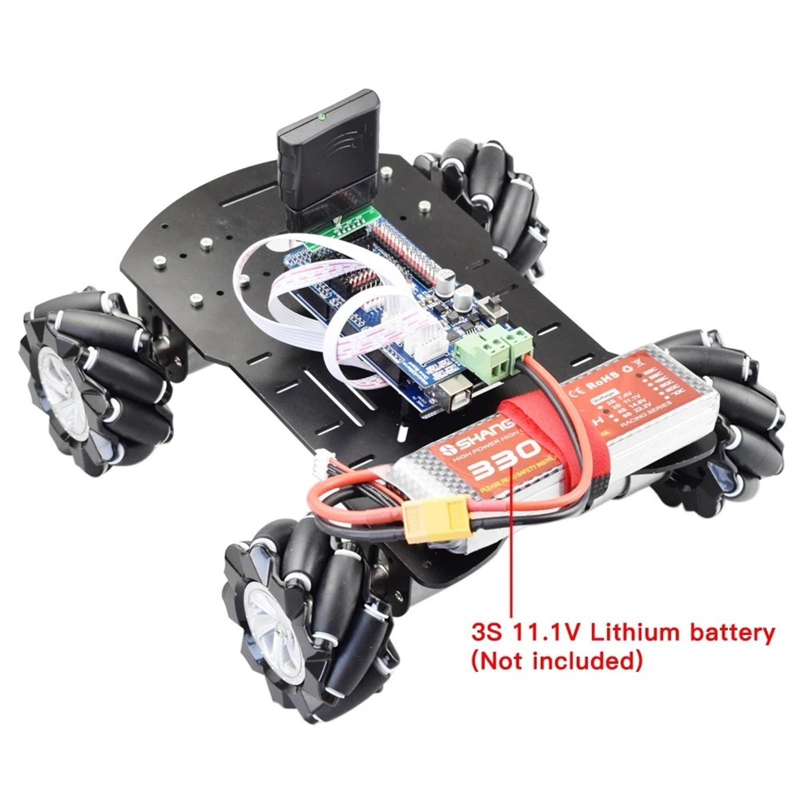 Ładunek 15KG PS2 RC Mecanum koło Robot zestaw podwozia samochodu z silnikiem enkodera 12V dla Arduino Mega2560 DIY macierzystych zabawka(BLUE)