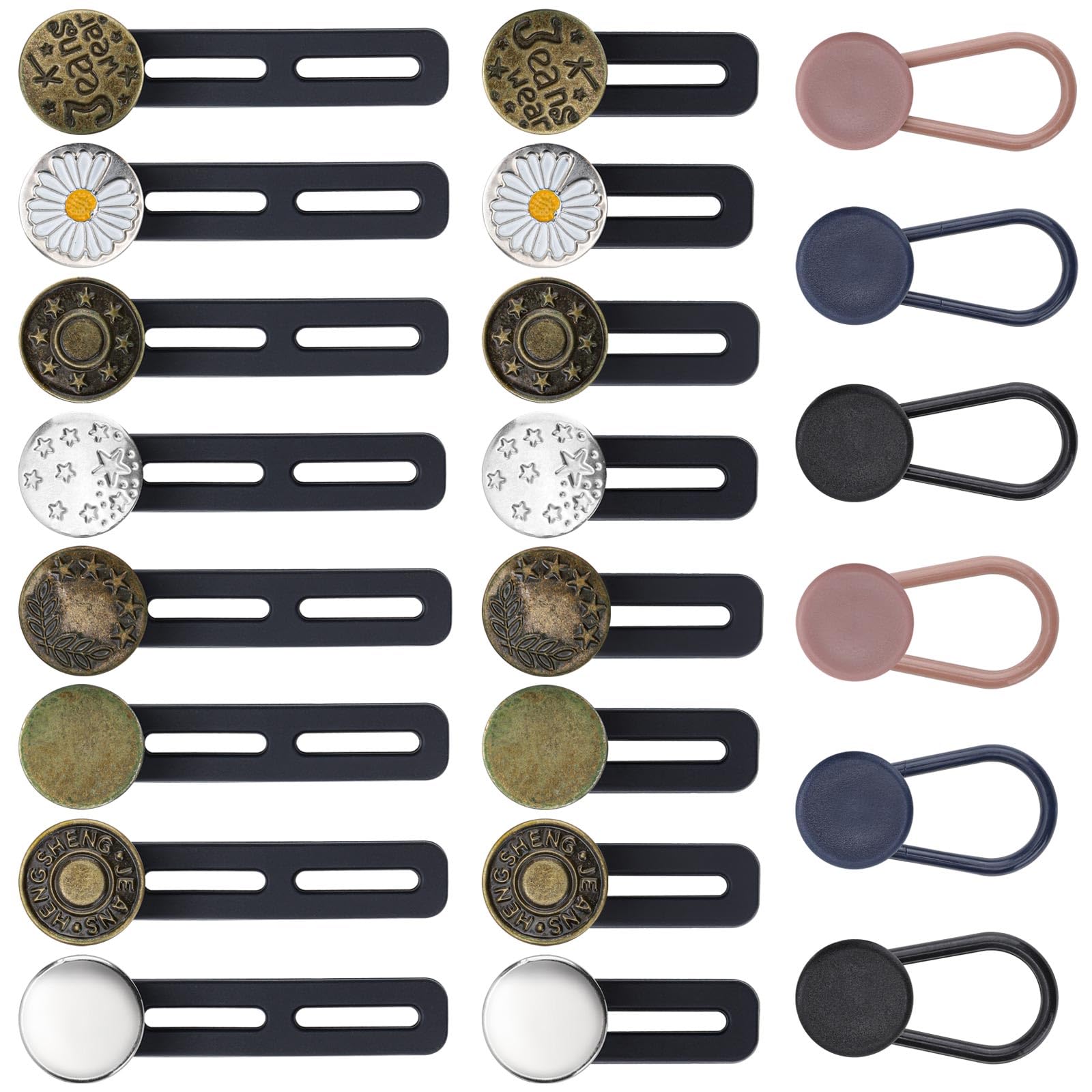 Extenseurs De Taille Pour Femmes, Extensions De Boutons Pour Jeans, Rallonges De Ceinture Amovibles Rallonge De Taille Pour Pantalon, Extension De Taille Flexible Pour Jeans, Bouton D'extension Pour F