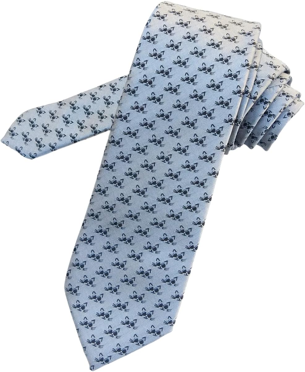 Maker V Cat Necktie in light gray, Cats Tie, Veterinarian Ties, Kitten gifts for men, Mens Catsitter gift, Veterinarian neckties, Vet tech