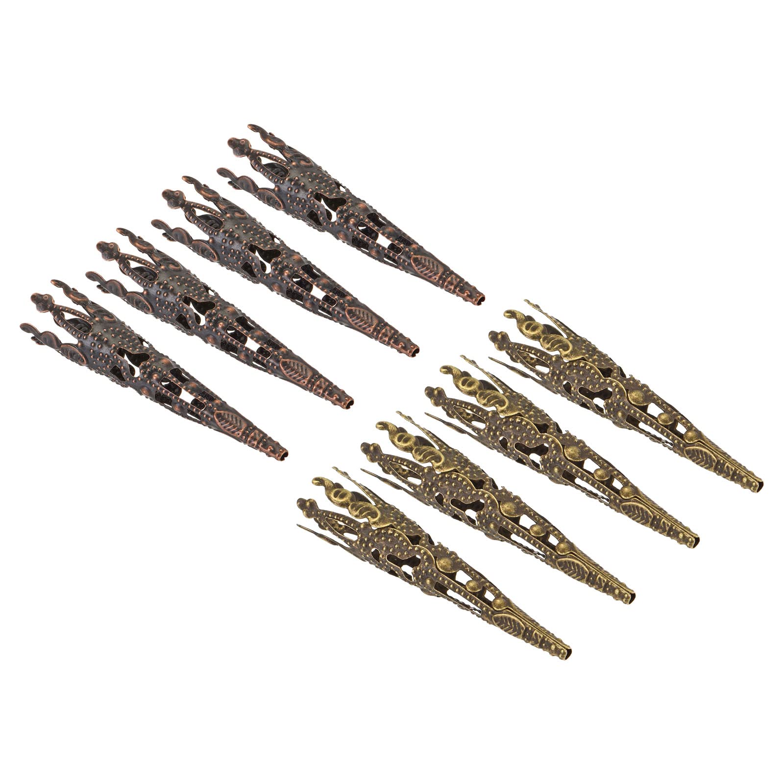 sourcing map Corsage Decorative Holder, Alloy Lapel Pin Brooch Vase 42mm for Wedding Party Prom DIY Charm, Cyan/Bronze Tone 8 in 1 Set
