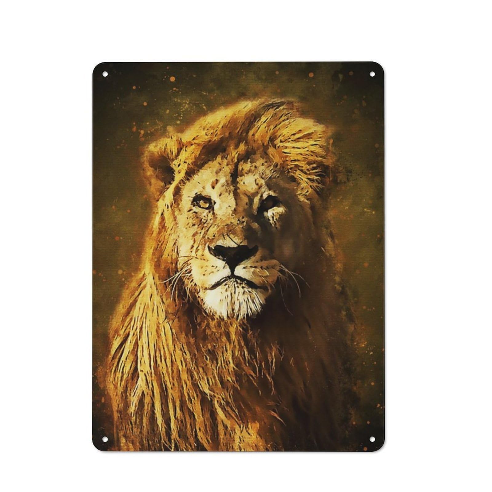 Junmoney King Of The Jungle Art Retro Tin Sign 40X30cm Featuring For Bar Or Restaurant, For Metal Sign Collectors, For Garage And Workshop Walls