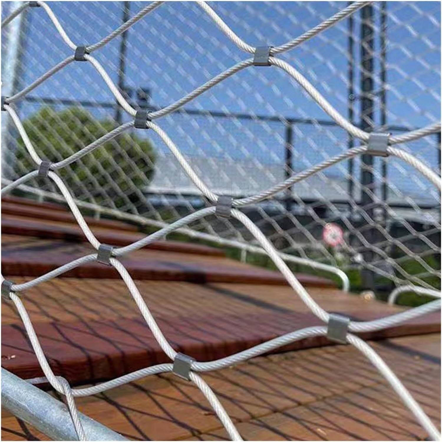 JvFbjLF Stainless Steel Rope Net, Anti-theft And Fall Protection Net, Flexible Impact Resistant Boundary Protection Net(2mm,8cm)