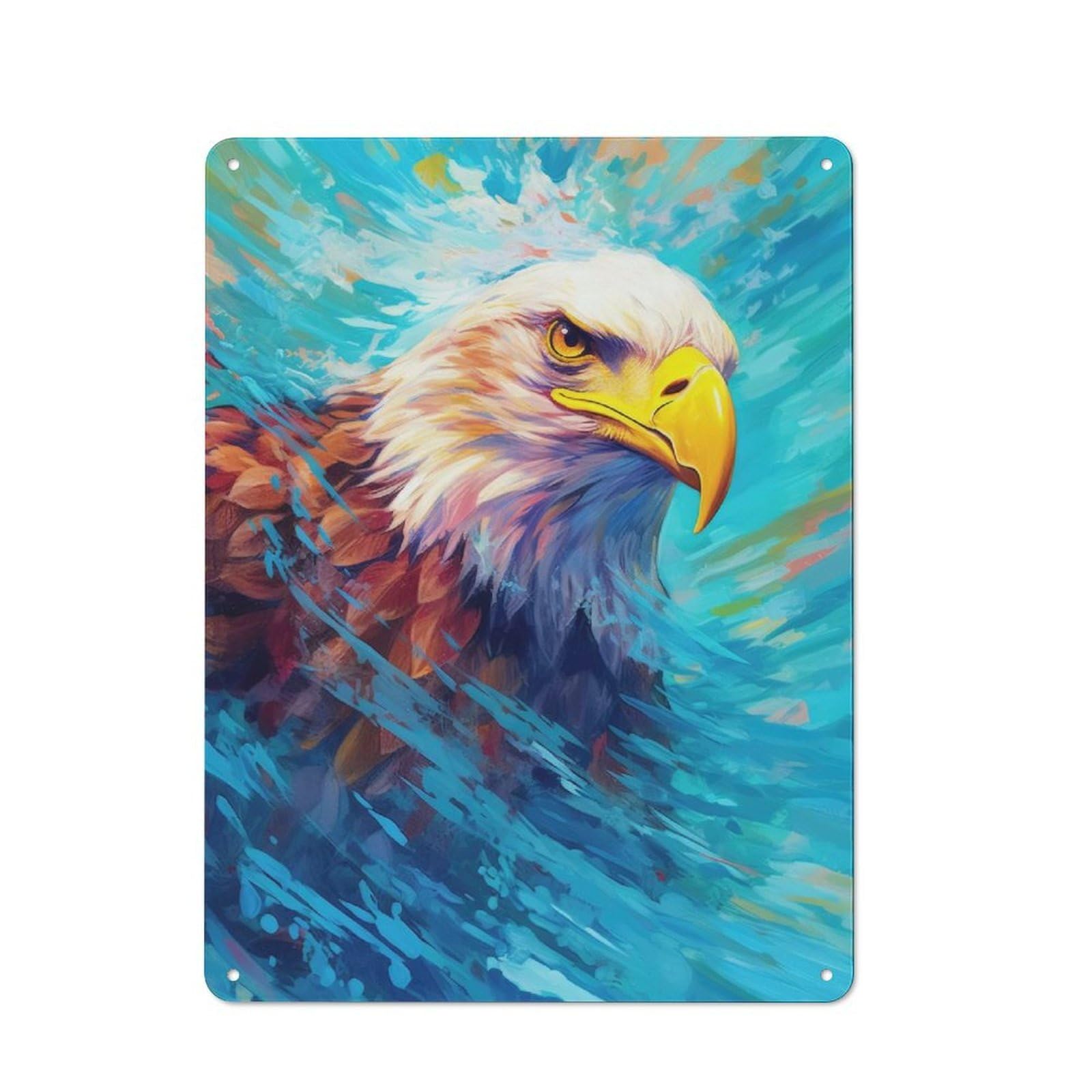 Junmoney Underwater Eagle Retro Metal Plaque 40X30cm Featuring For Garage Wall, A Winter Wall Decor Update For Workshop Decor Fans