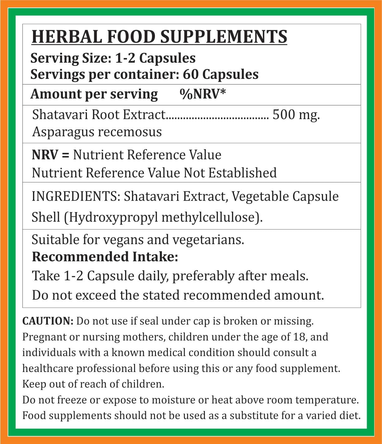 Shatavari (Asparagus racemosus) Forte Capsules, Pack of 60 x 500 mg. Veg. Capsules (Pack of 4)
