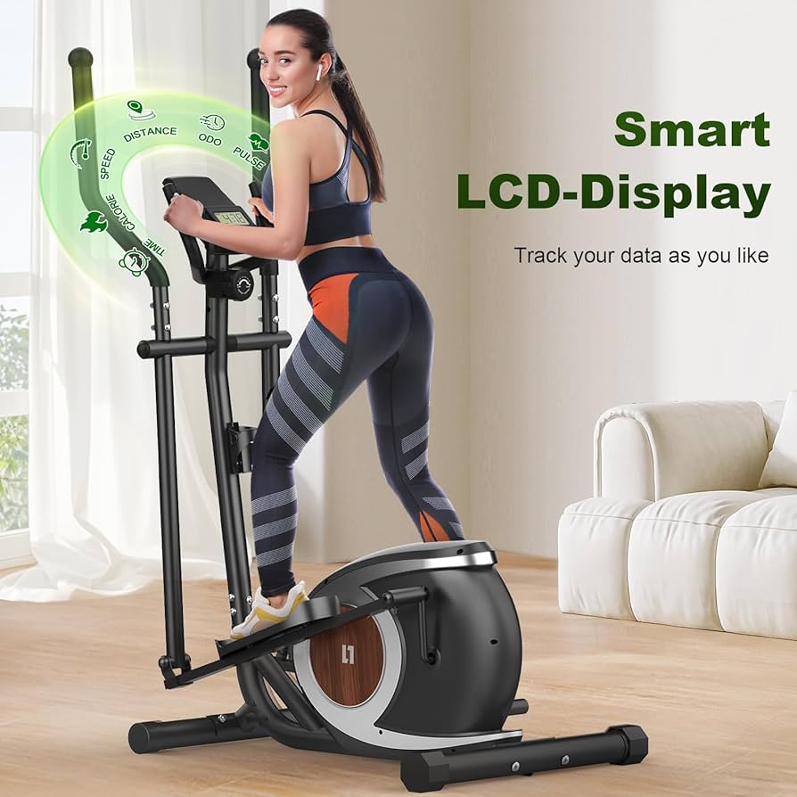 Bicicleta Elíptica Para Casa Bicicleta Elíptica Magnética Para Casa - 16 Niveles, LCD, Compacta (265 Lbs) Bici Elíptica Para Casa