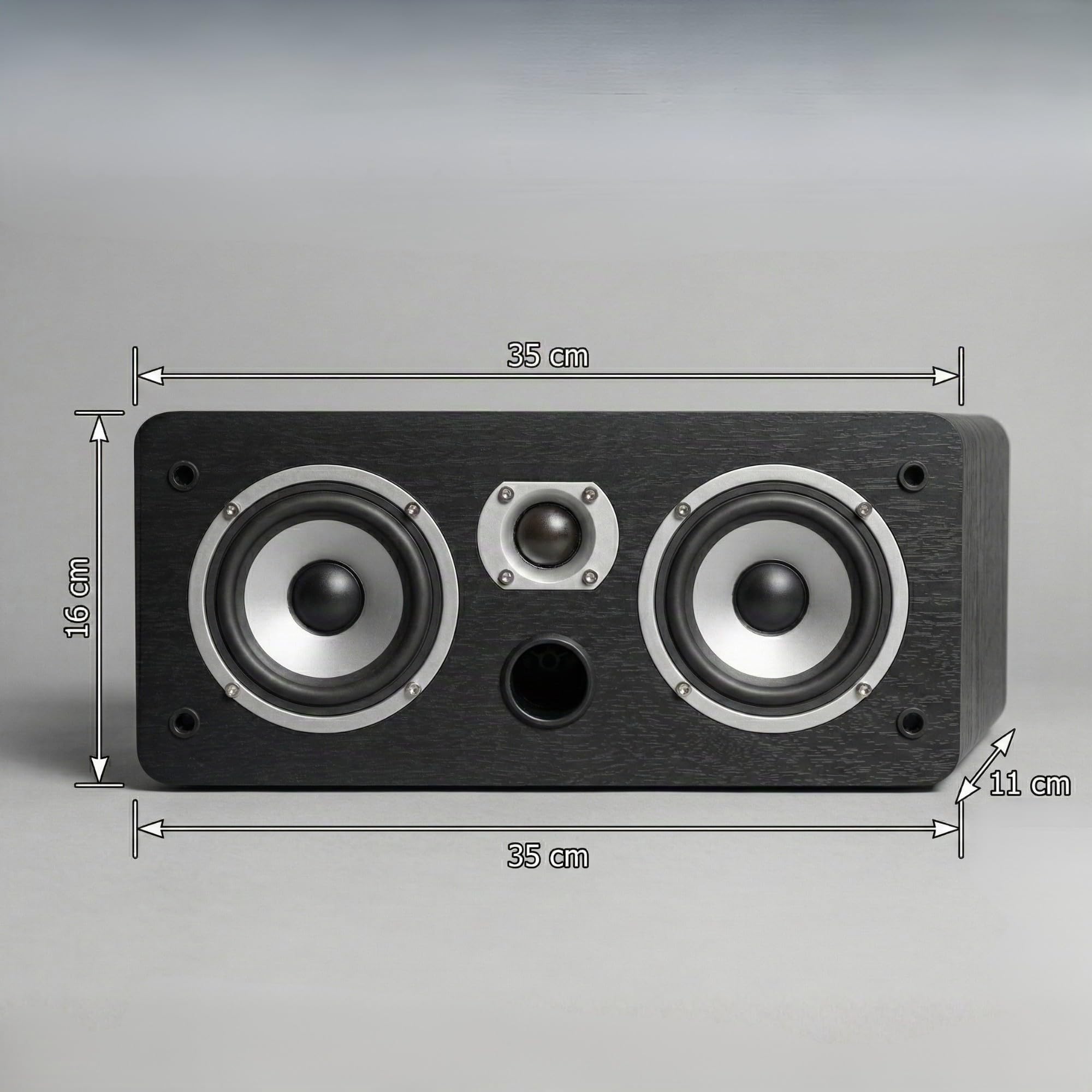 Dynavoice Magic CR-4 Weiß Matt – Center Lautsprecher Passiv 2-Wege, 2x4 Woofer + 1" Tweeter, Nur 11 cm Tief, Front Bassreflex, für Heimkino.