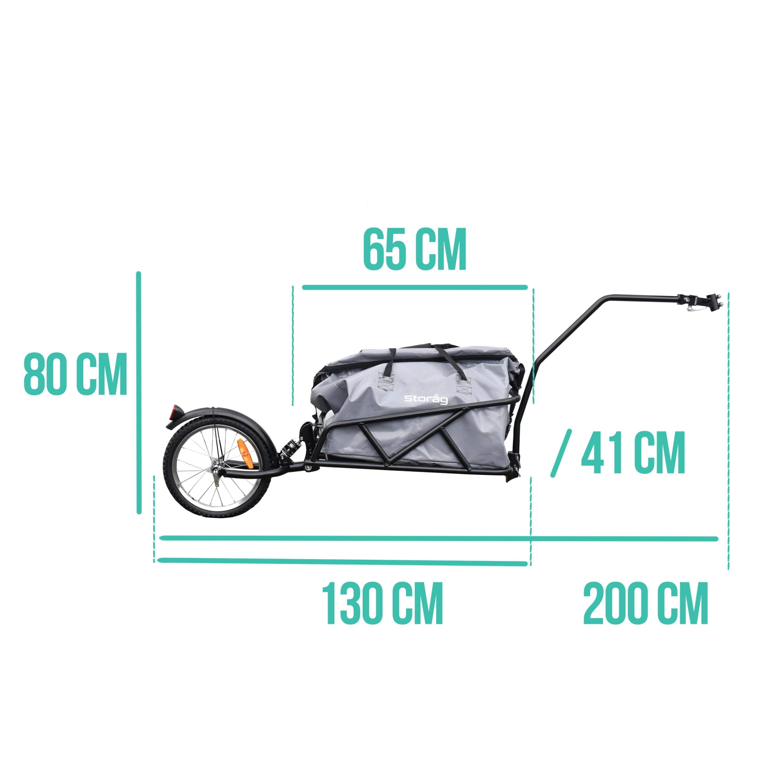Remorque vélo Mono-Roue avec Sac et Amortisseur