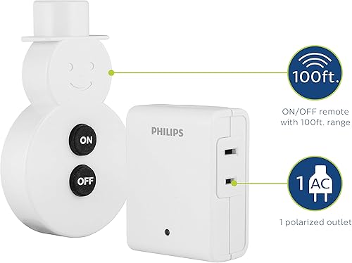 Miniatura 3 de Philips Accesorios Control remoto Philips Switch, diseño de muñeco de nieve, rango de 100 pies, funcionamiento inalámbrico, perfecto para