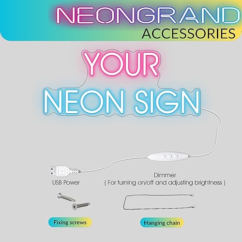 Miniatura 5 de Barra de neón de barra abierta, barra de luces de neón abierta USB (16 x 10.7 pulgadas, cargador USB incluido), letrero de barras de neón y luz LED