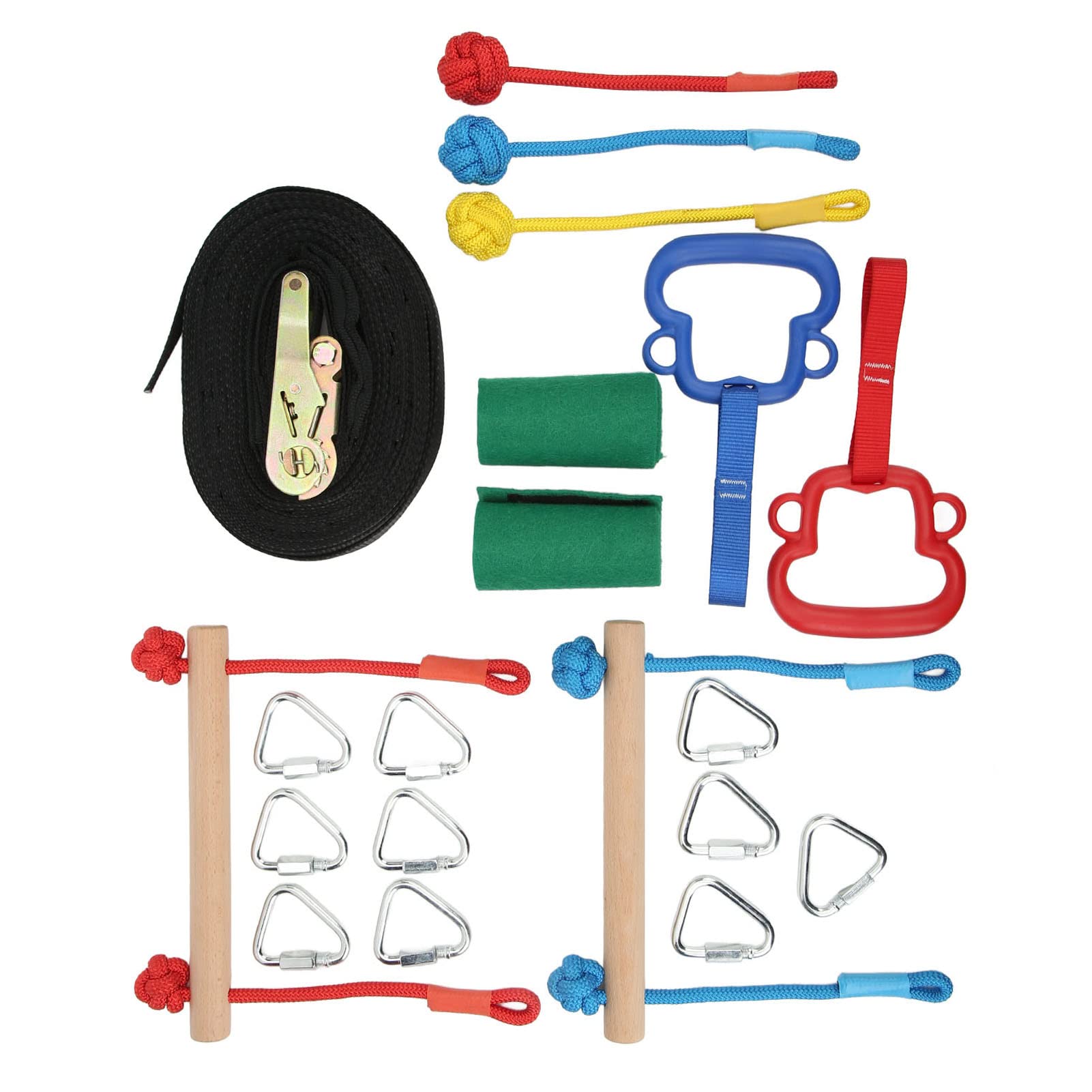 Anillos de Barras de Mono para Niños, Escalada Duradera y Actividad Física, Desarrolla Fuerza y ​​coordinación para Juegos en Interiores Exteriores, Poliéster de Alta Resistencia