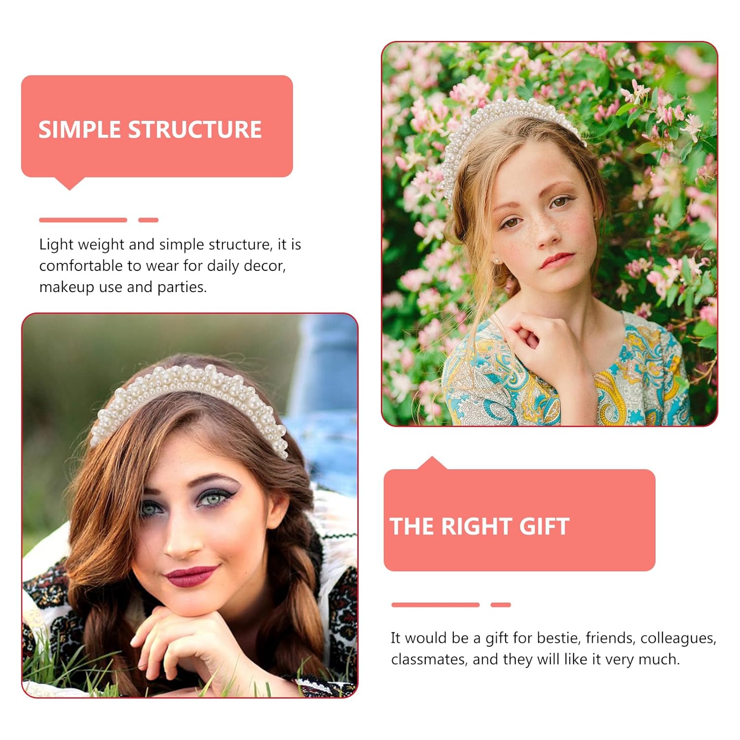 Luxshiny Pearl Hairband for Women Baroque Style Lightweight Sponge Headband with Elegant Pearl Decor Comfortable Fit for Daily Wear Parties and Special Occasions - Image 6