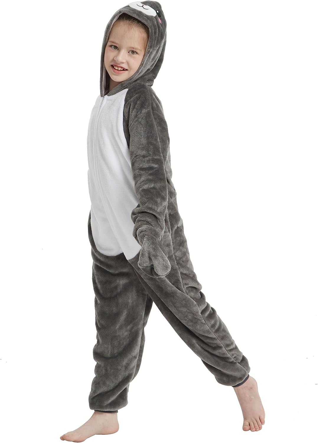 Onesie Kids Plush Animal Costume One Piece Pajamas Girls Boys Teen Halloween Cosplay Sleepwear - Image 6