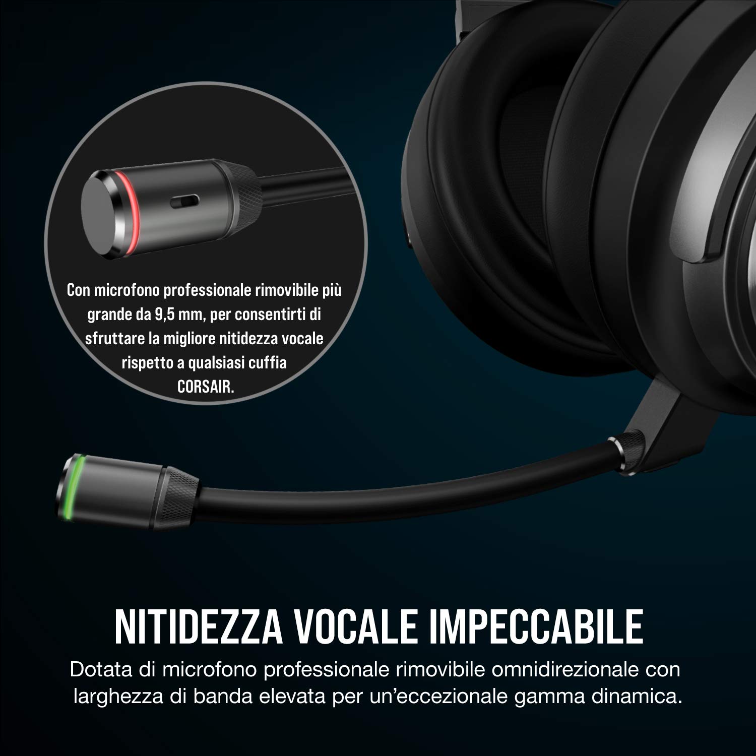 Corsair VIRTUOSO RGB Wireless SE, Cuffia gaming con microfono ad alta fedeltà, Gunmetal