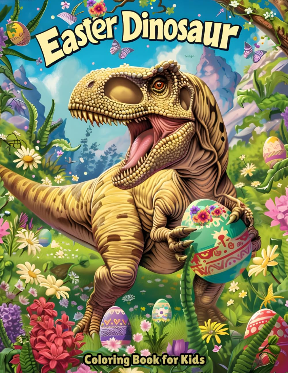 Easter Dinosaur Coloring Book for Kids: Big, Easy and Fun Designs for Boys and Girls