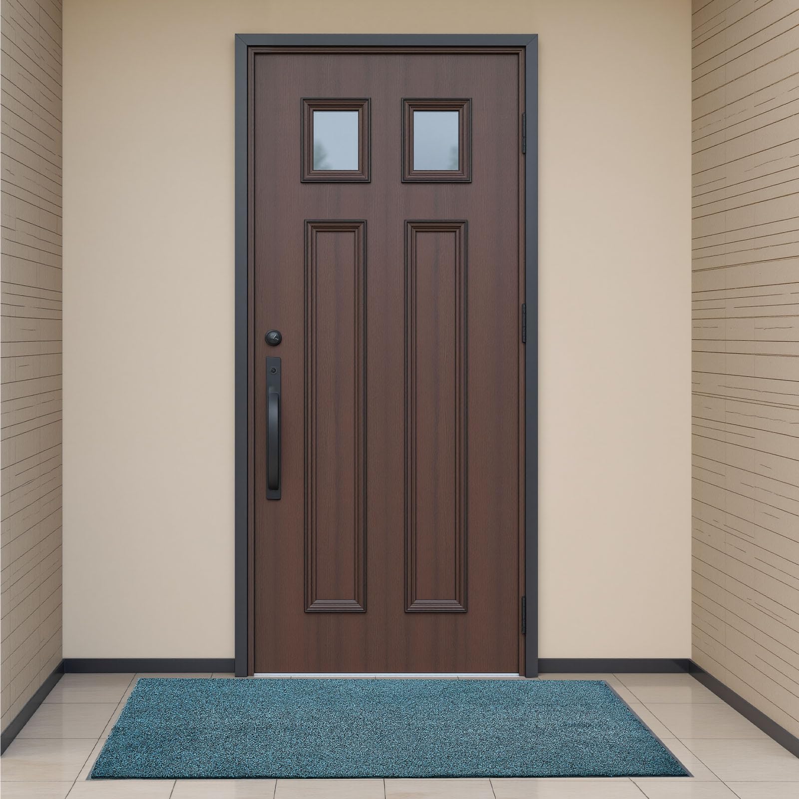 VEVOR Tapis d'Entrée, 183x122 cm, Paillasson Extérieur Intérieur avec Envers Antidérapant PVC, Résistant Lavable, Attrape Poussière, Tapis de Porte pour Couloir, Cuisine, Balcon, Garage, Bleu Ardoise