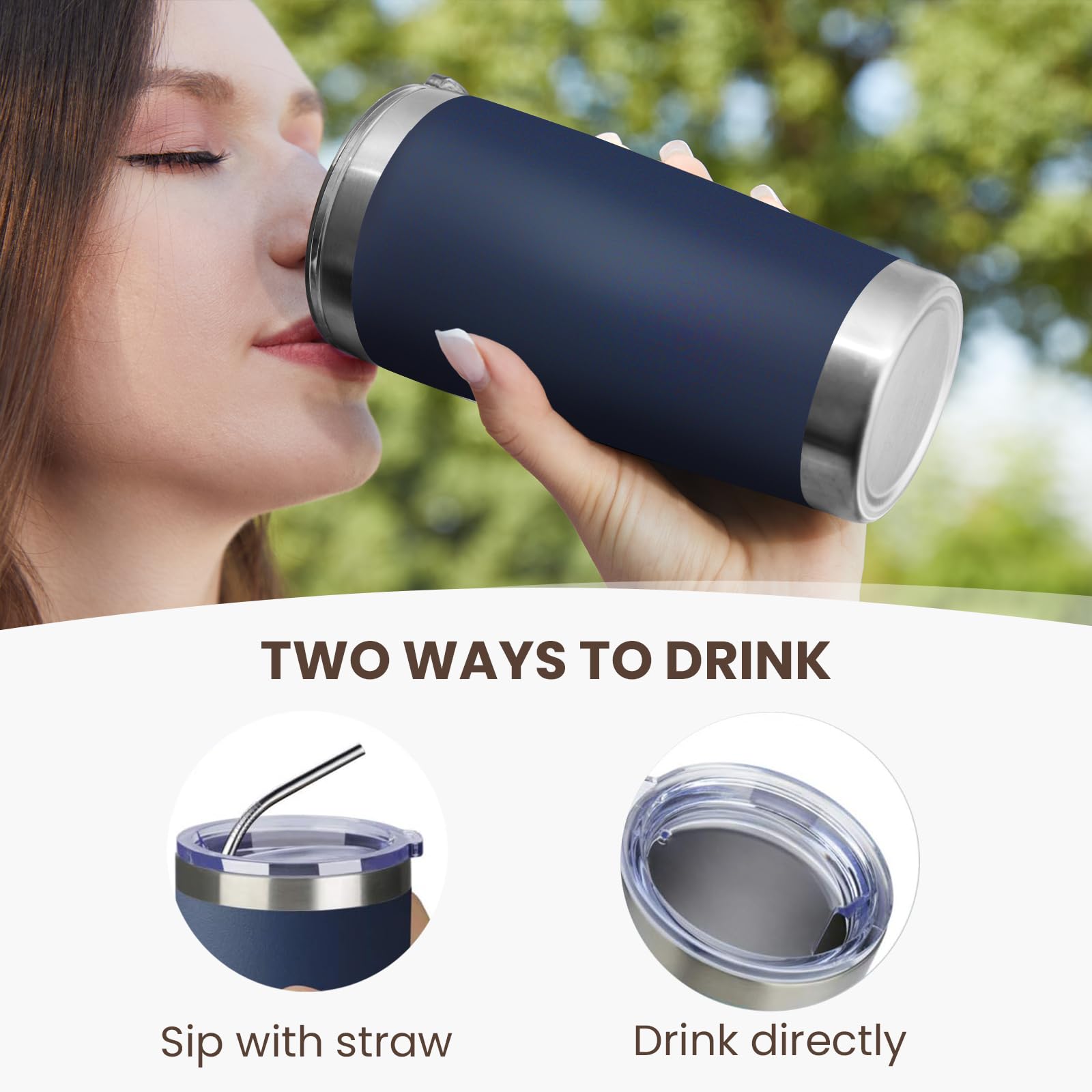 MEWAY MEWAY 20oz Tumbler Double Wall Vacuum Insulated Travel Mug Bulk, Mix Color Stainless Steel Tumblers with Lid and Straw, Durable Powder Coated Coffee Cups for Cold & Hot Drinks in use