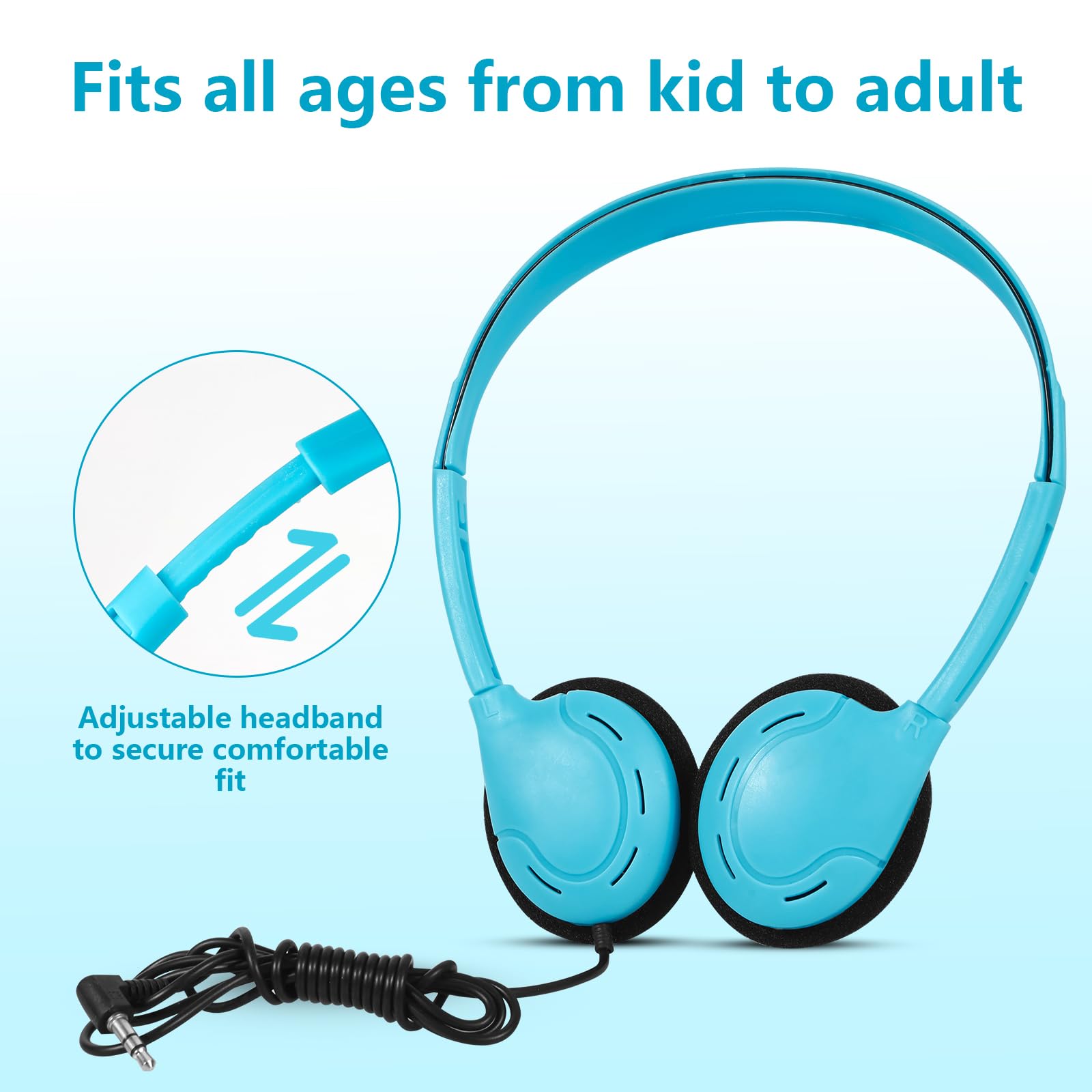 Classroom Headphones Bulk 50 Pack for School Wholesale - Dettaglio