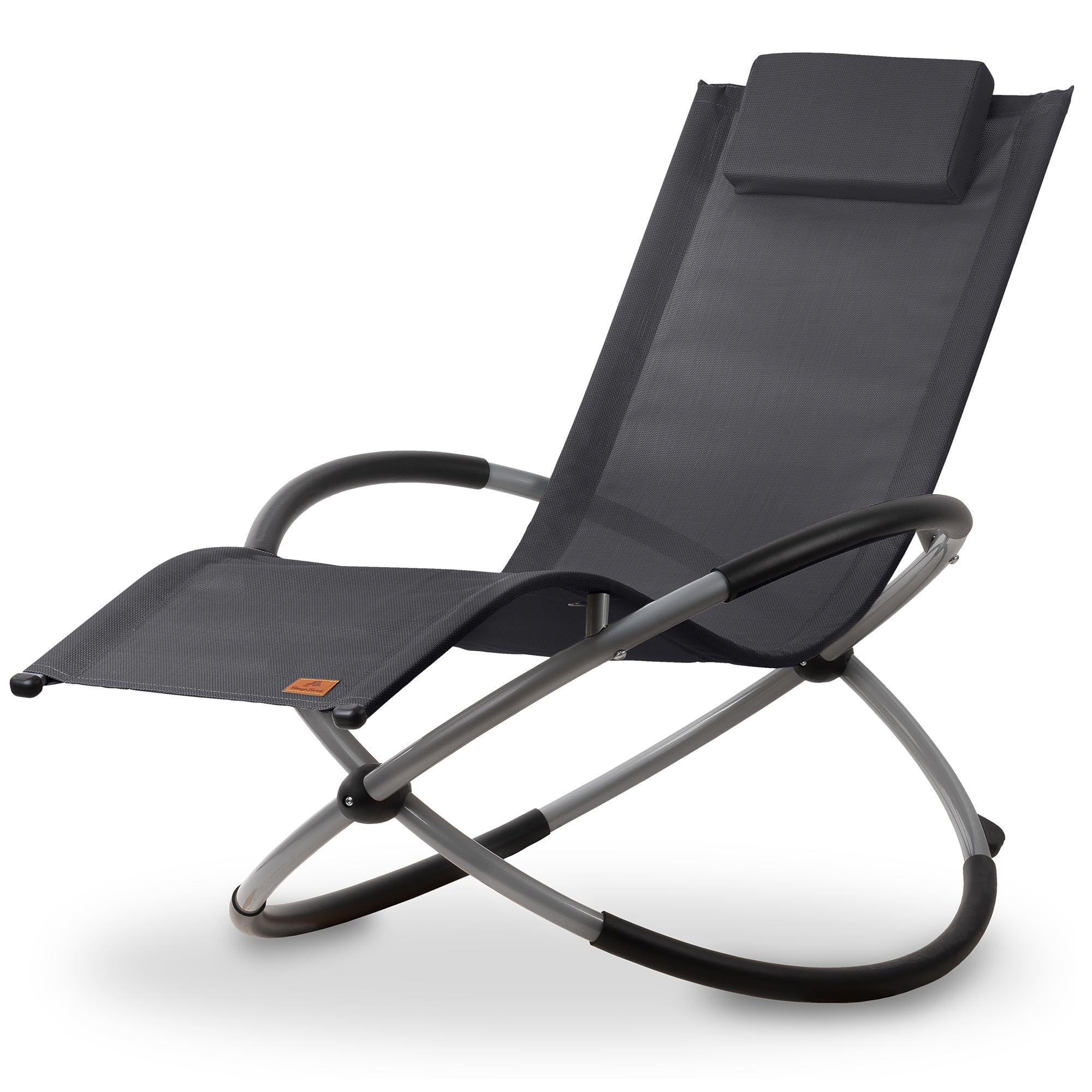 CampFeuer Chaise Longue Relax | Anthracite | Bain de Soleil Pliable, Fauteuil de Jardin | Chaise Pliante, Fauteuil à Bascule, Chaise Longue extérieure, transat Balcon et terrasse