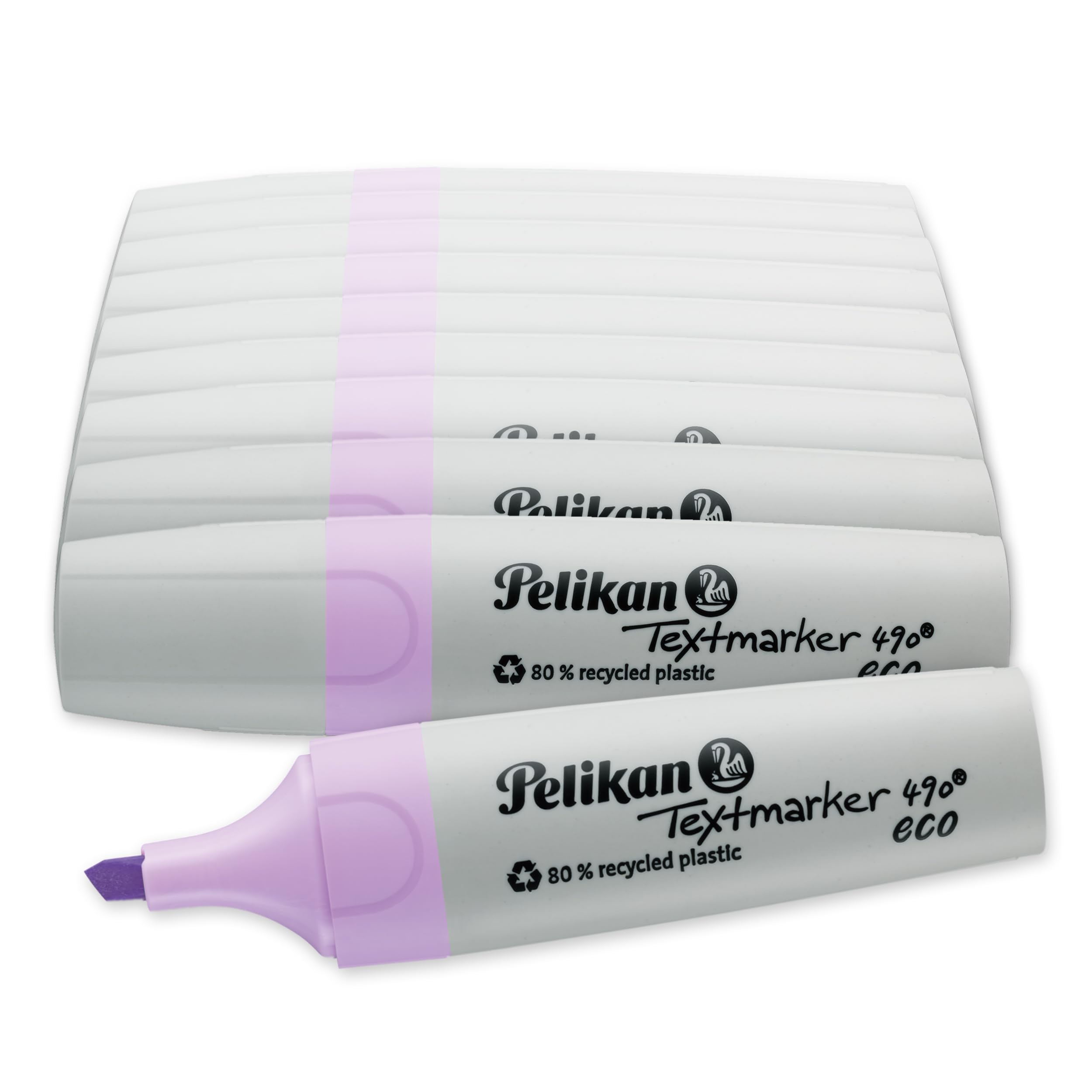 Pelikan 823487 Highlighter Pens 490 Eco Pastel Purple Pack of 10 in Folding Box